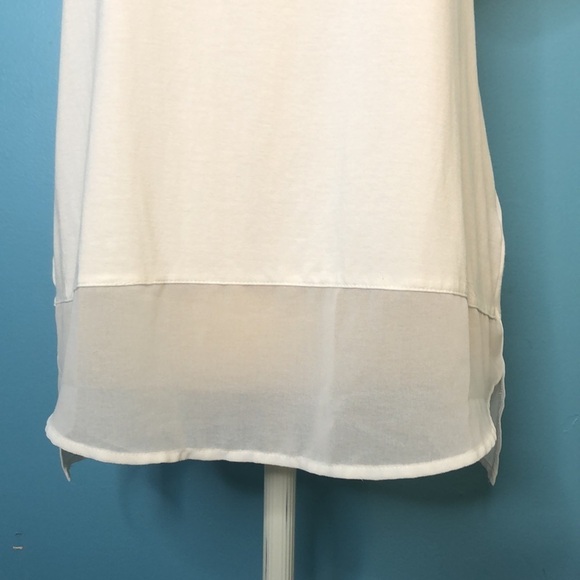 PREMISE Ivory Short Sleeve Sheer/Knit Top Size XS - Picture 4 of 12